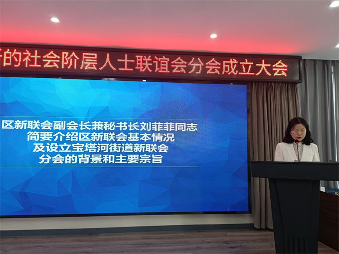 刘菲菲参加宝塔河街道新联会分会成立大会